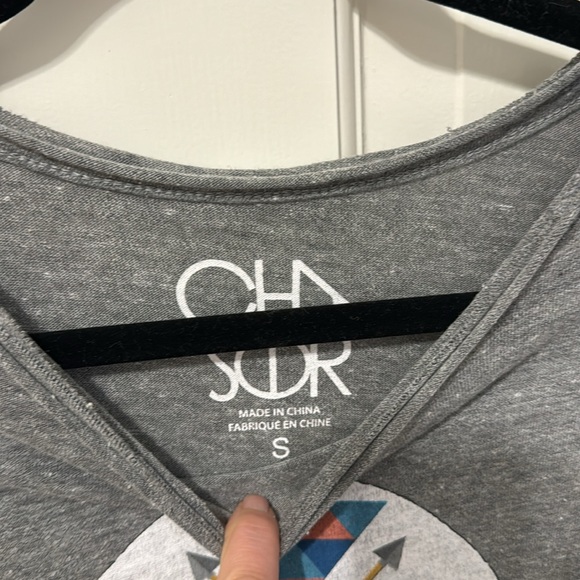 Chaser brand skull graphic tee - grey - size small - like new - Picture 3 of 5